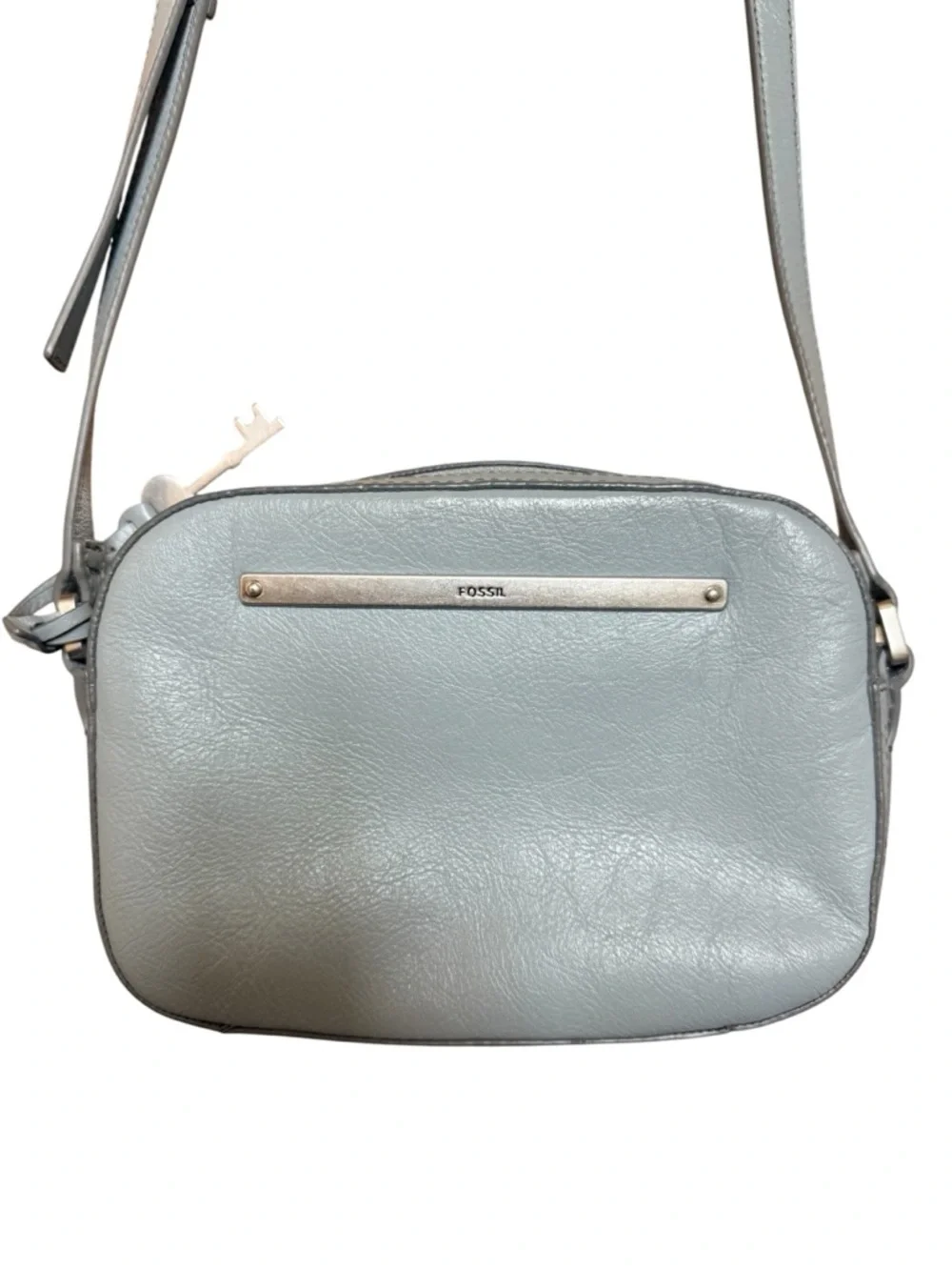 Fossil Women's Liza Camera Bag Smokey Blue Zip Closure Cross-Body Women’s Purse